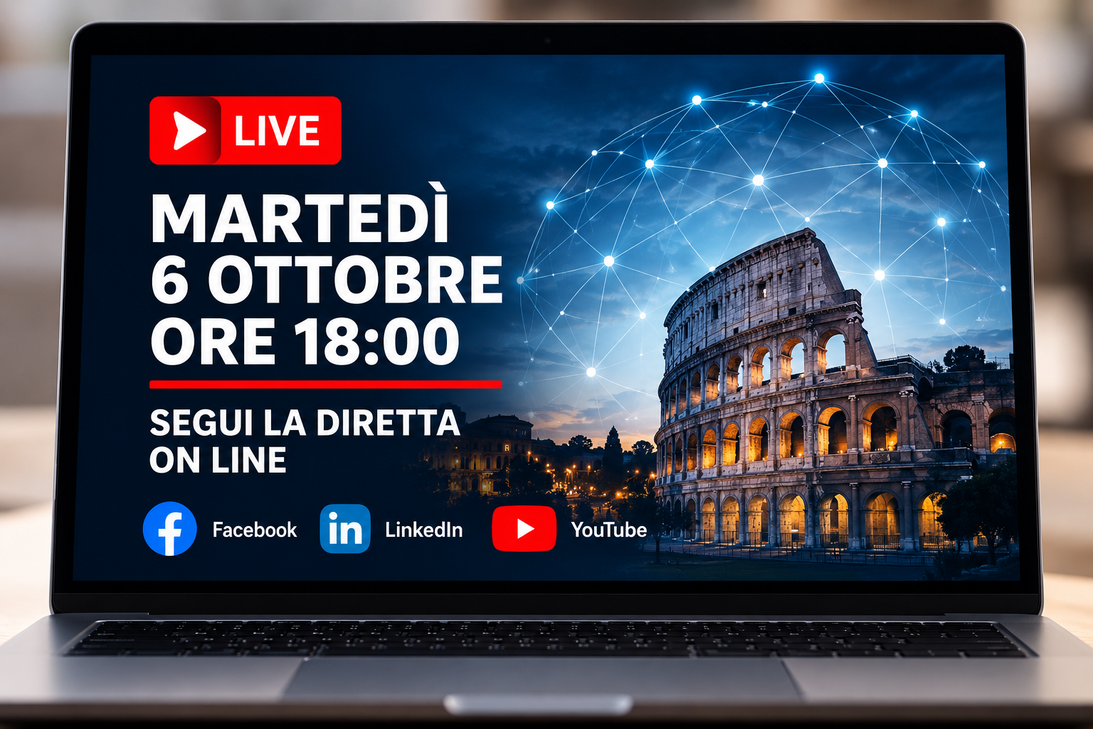 Martedì 6 ottobre alle 18 Speciale Diretta on line 